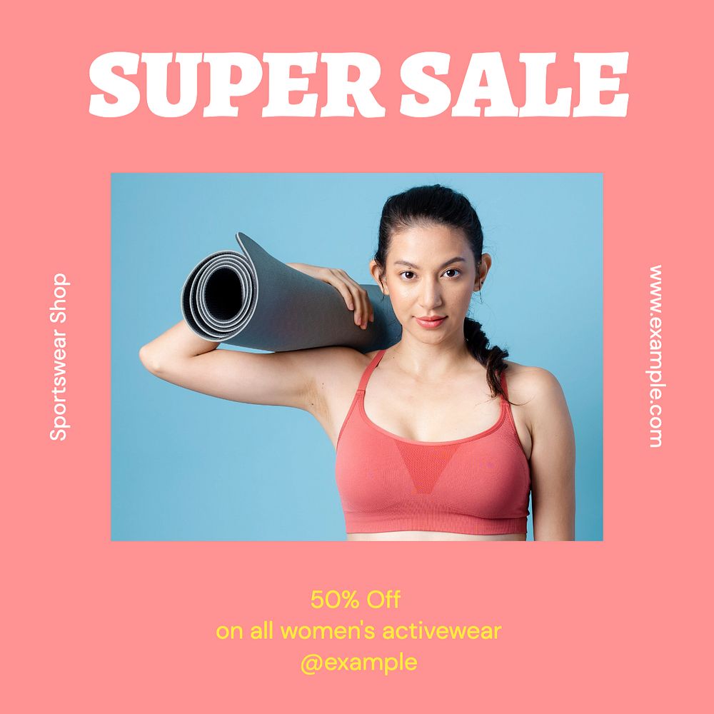 Super sale Instagram post template, editable text