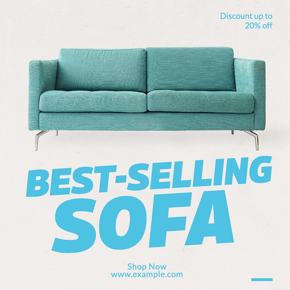 Best selling sofa Instagram post template, editable text