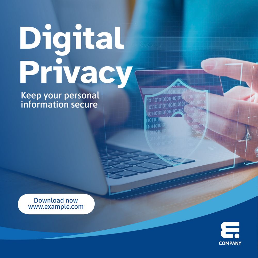 Digital privacy Instagram post template, editable text