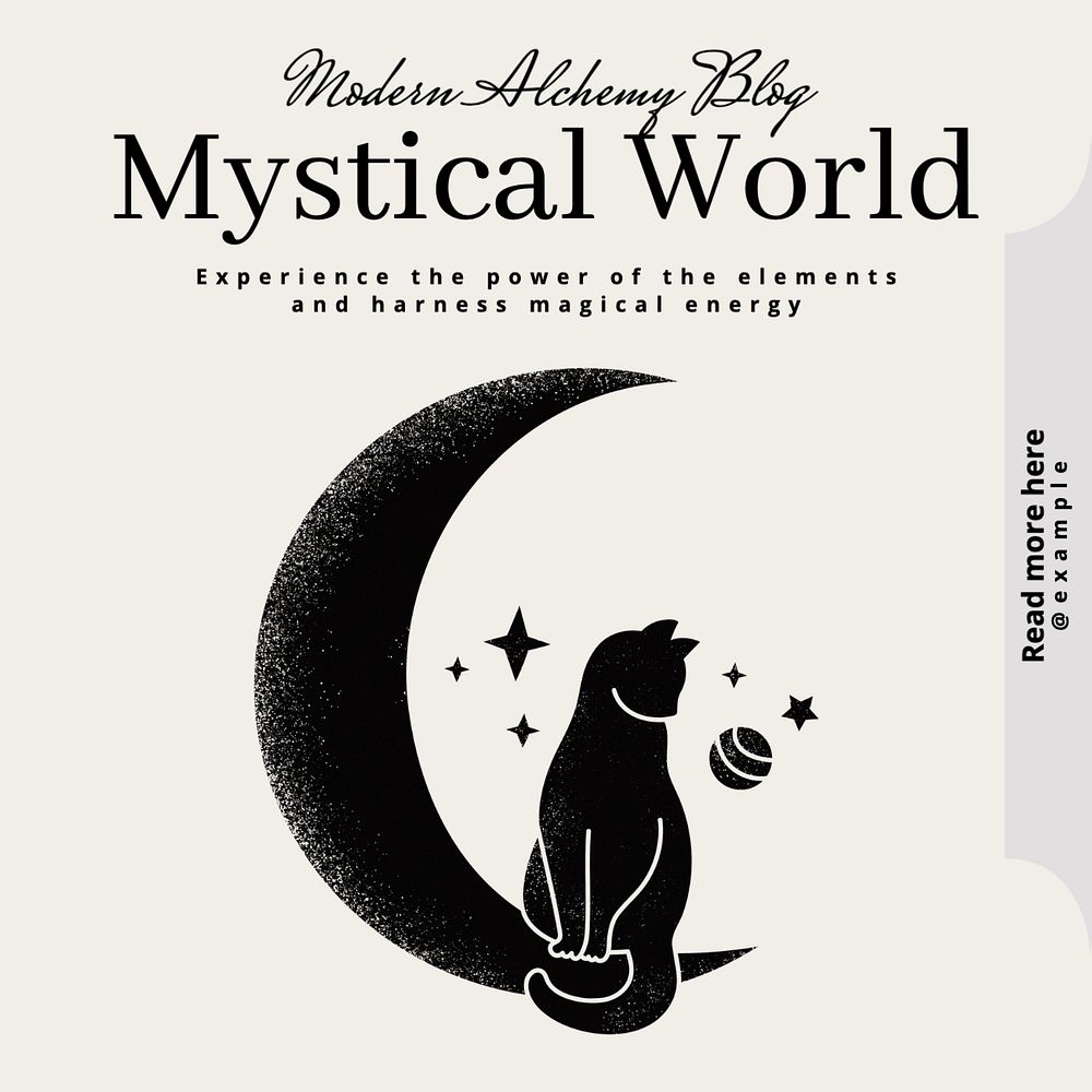 Mystical world Instagram post template, editable text