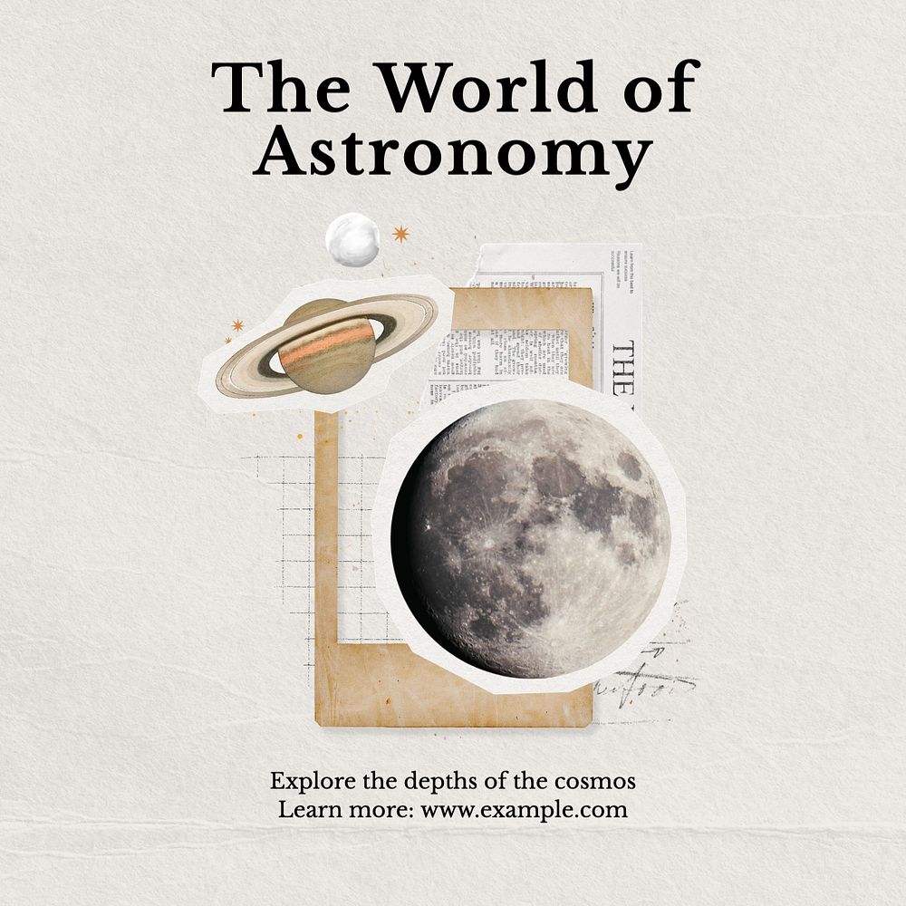 Astronomy Instagram post template, editable text