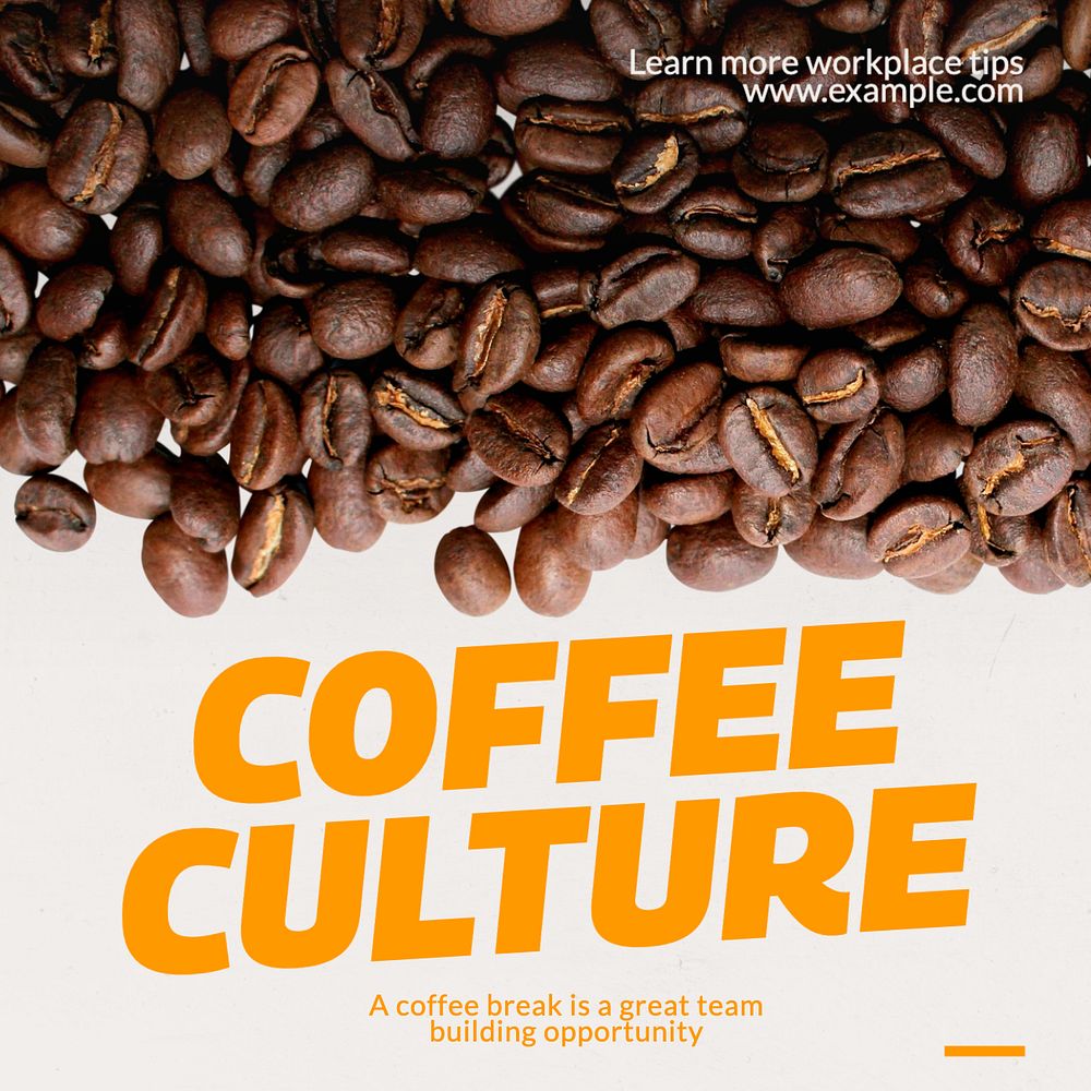 Coffee culture Instagram post template, editable text