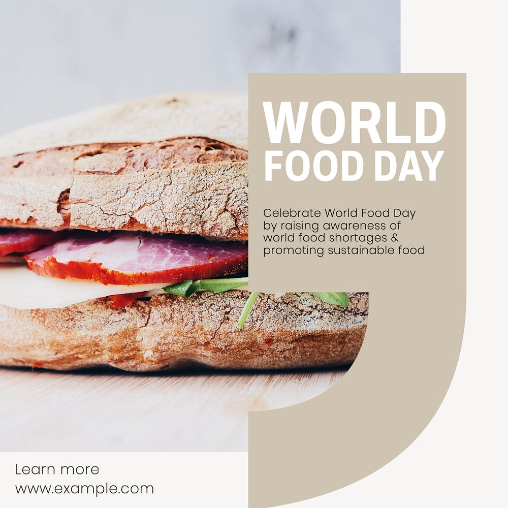 World food day Instagram post template, editable text