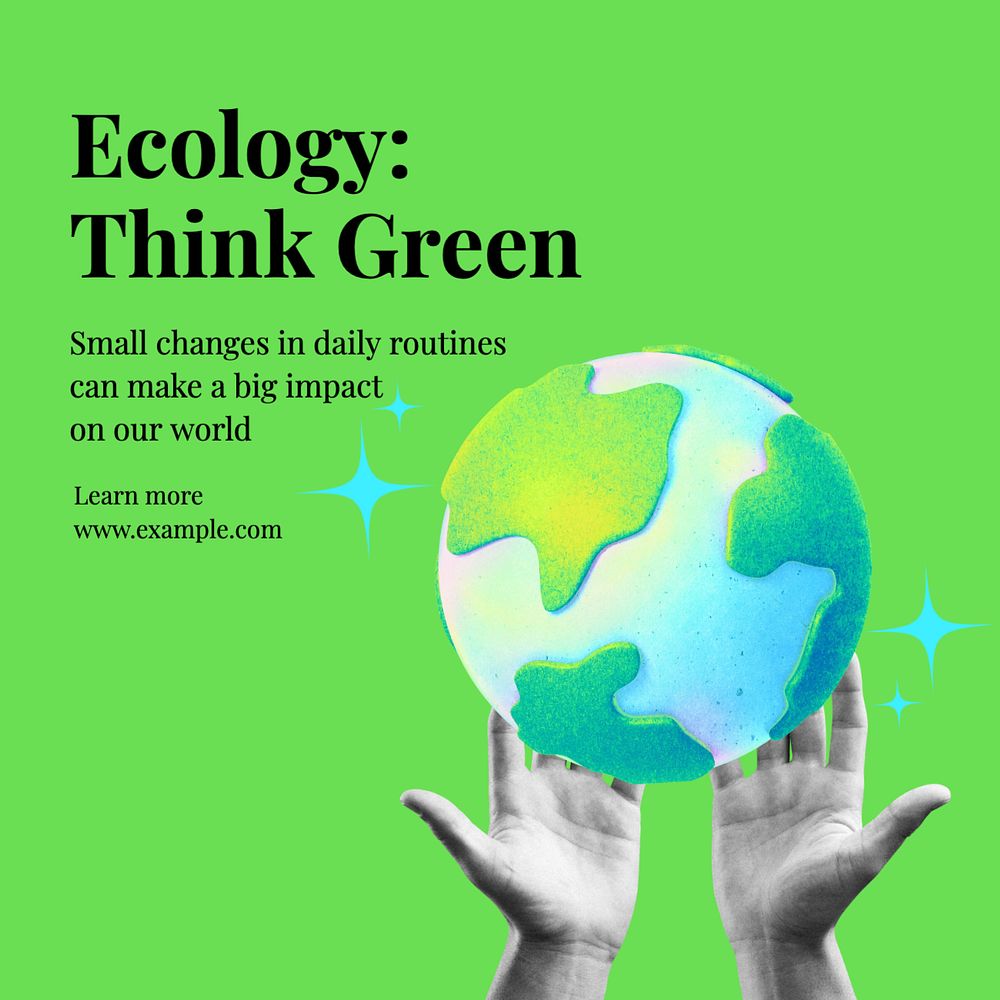 Ecology Instagram post template, editable text