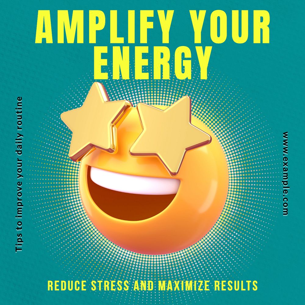 Amplify your energy Instagram post template, editable text