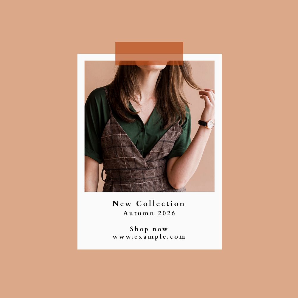 Autumn collection Instagram post template, editable text