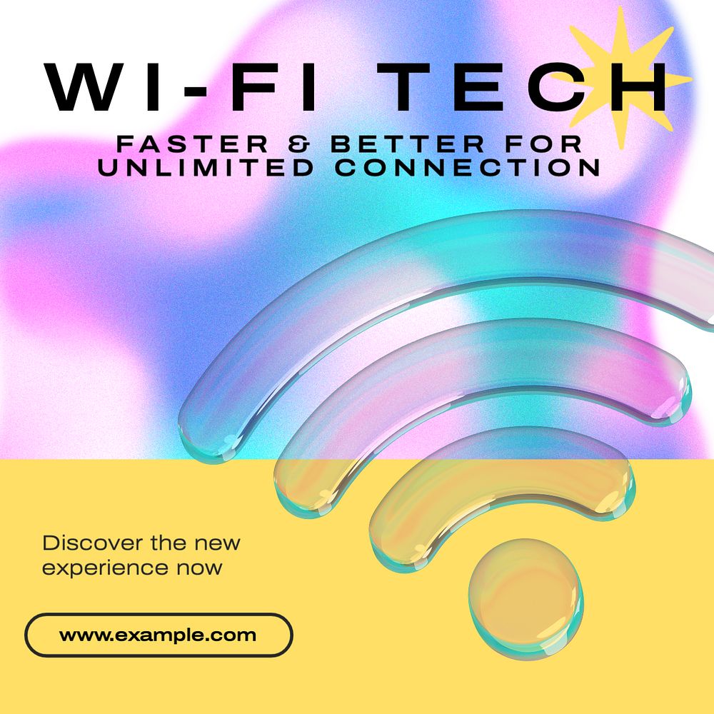 Wifi tech Instagram post template, editable text