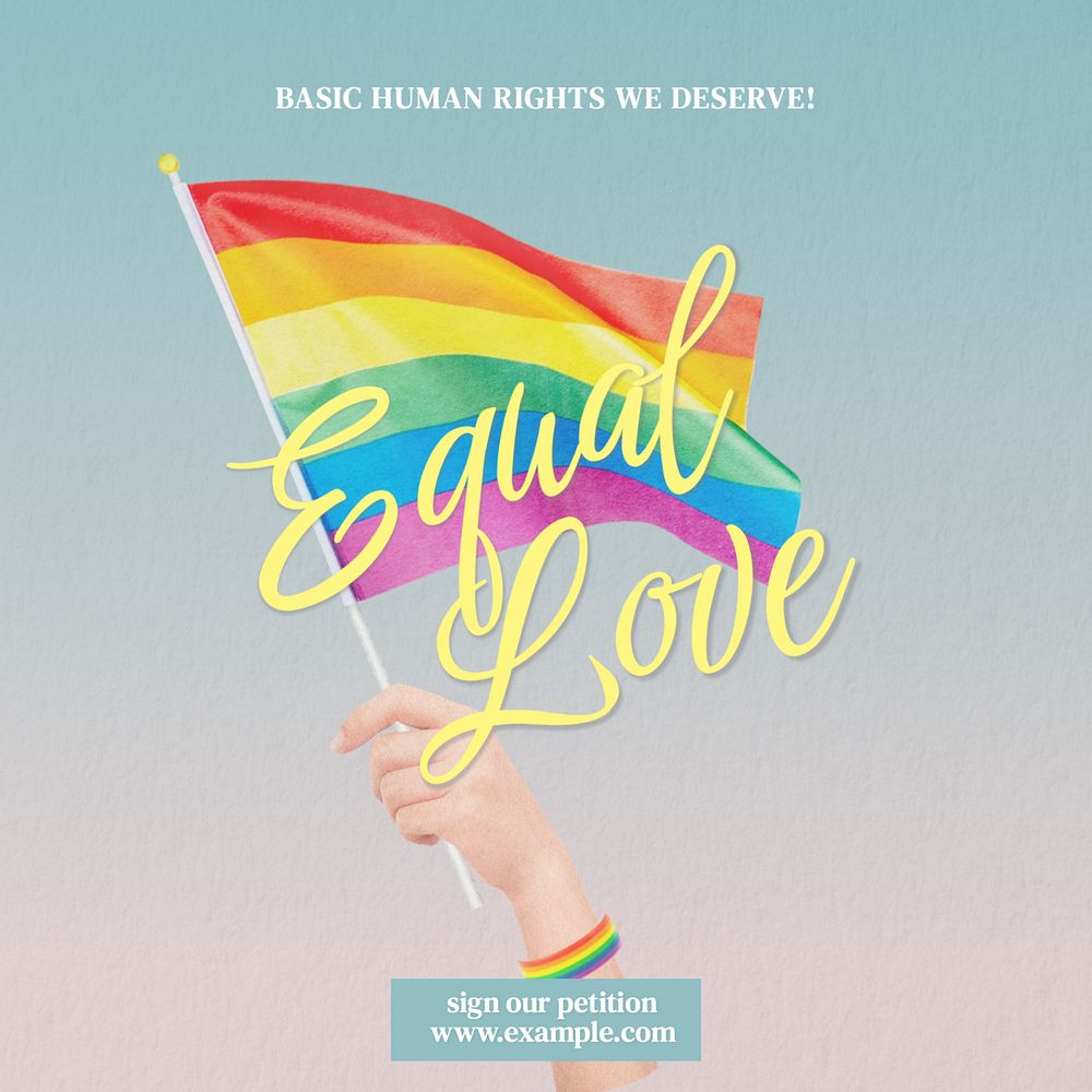 Equal love Instagram post template, editable text