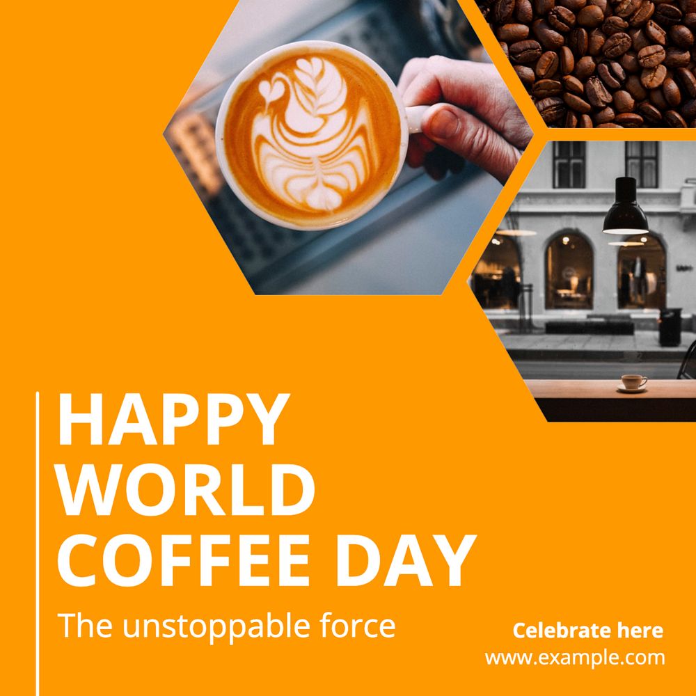 World coffee day Instagram post template, editable text