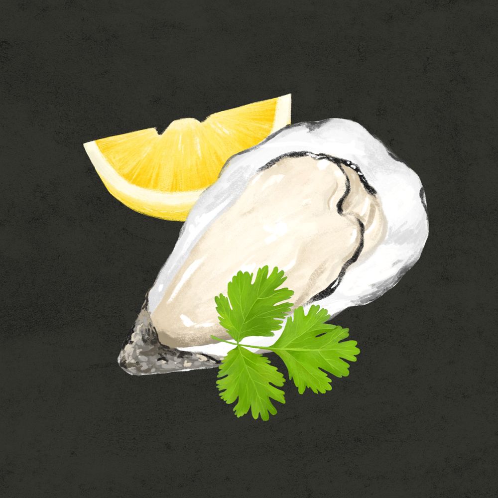 Fresh oyster, seafood illustration, editable design