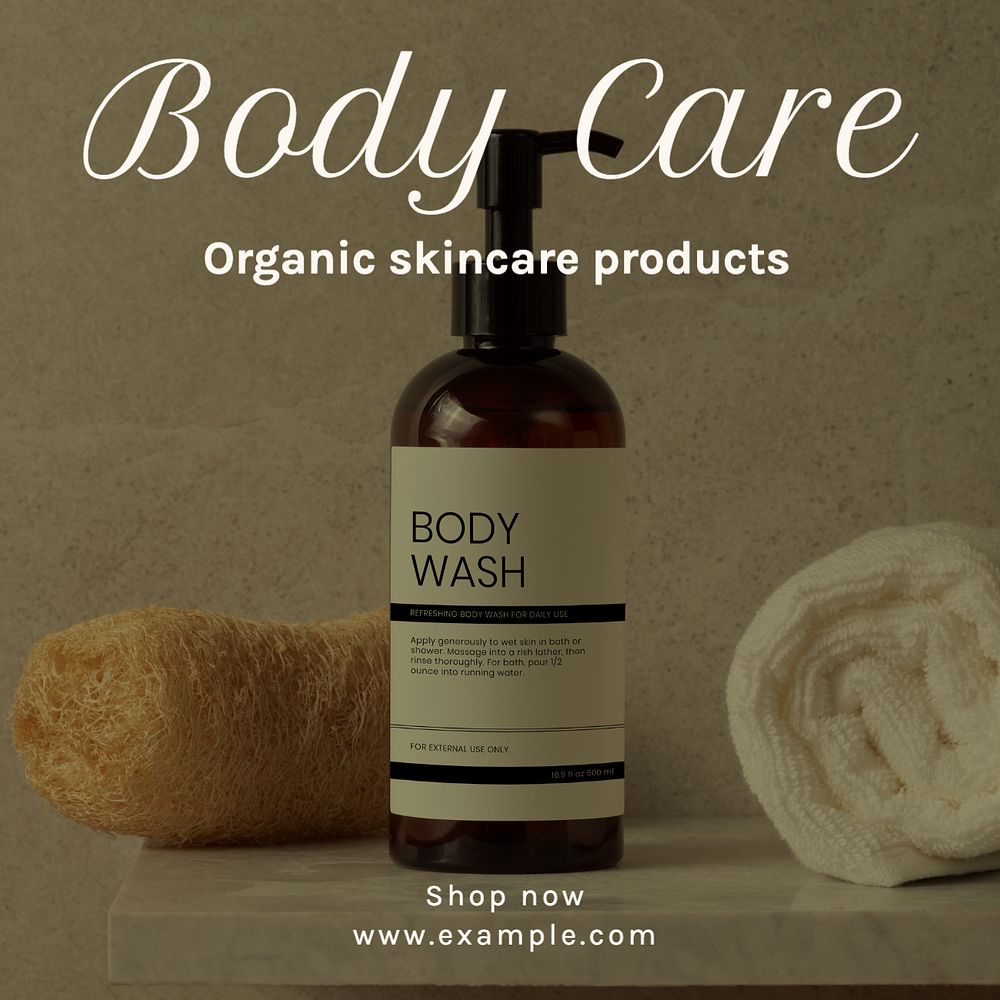 Body care Instagram post template, editable text