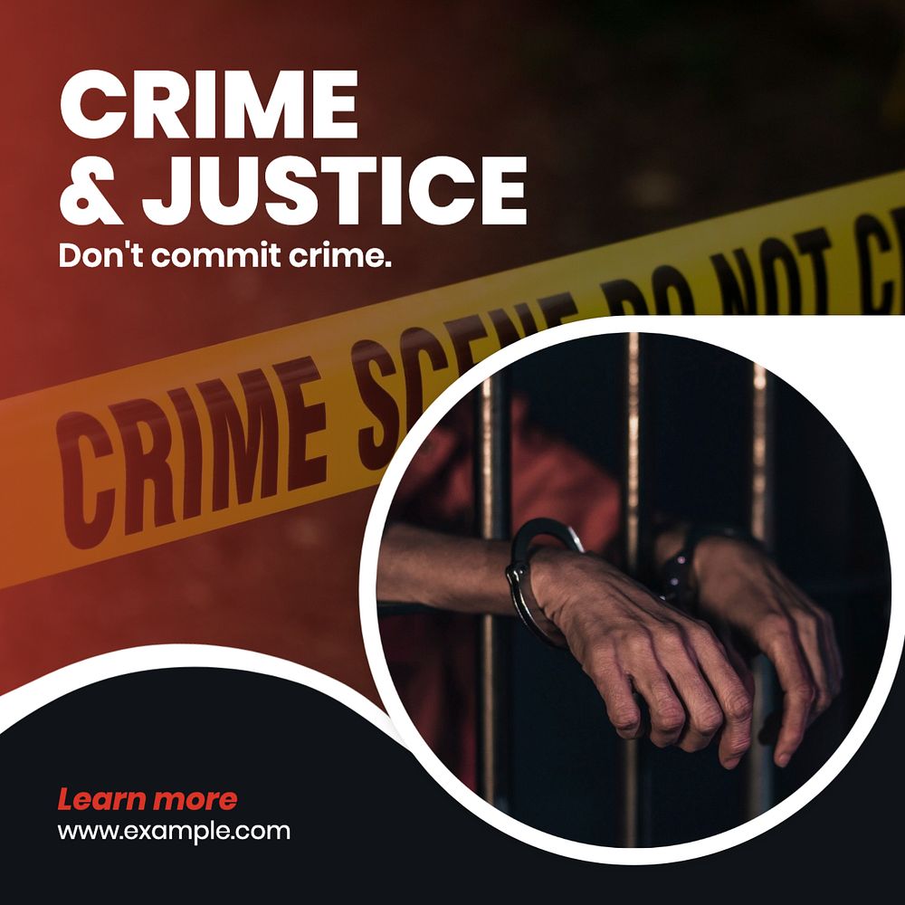 Crime & justice Instagram post template, editable text