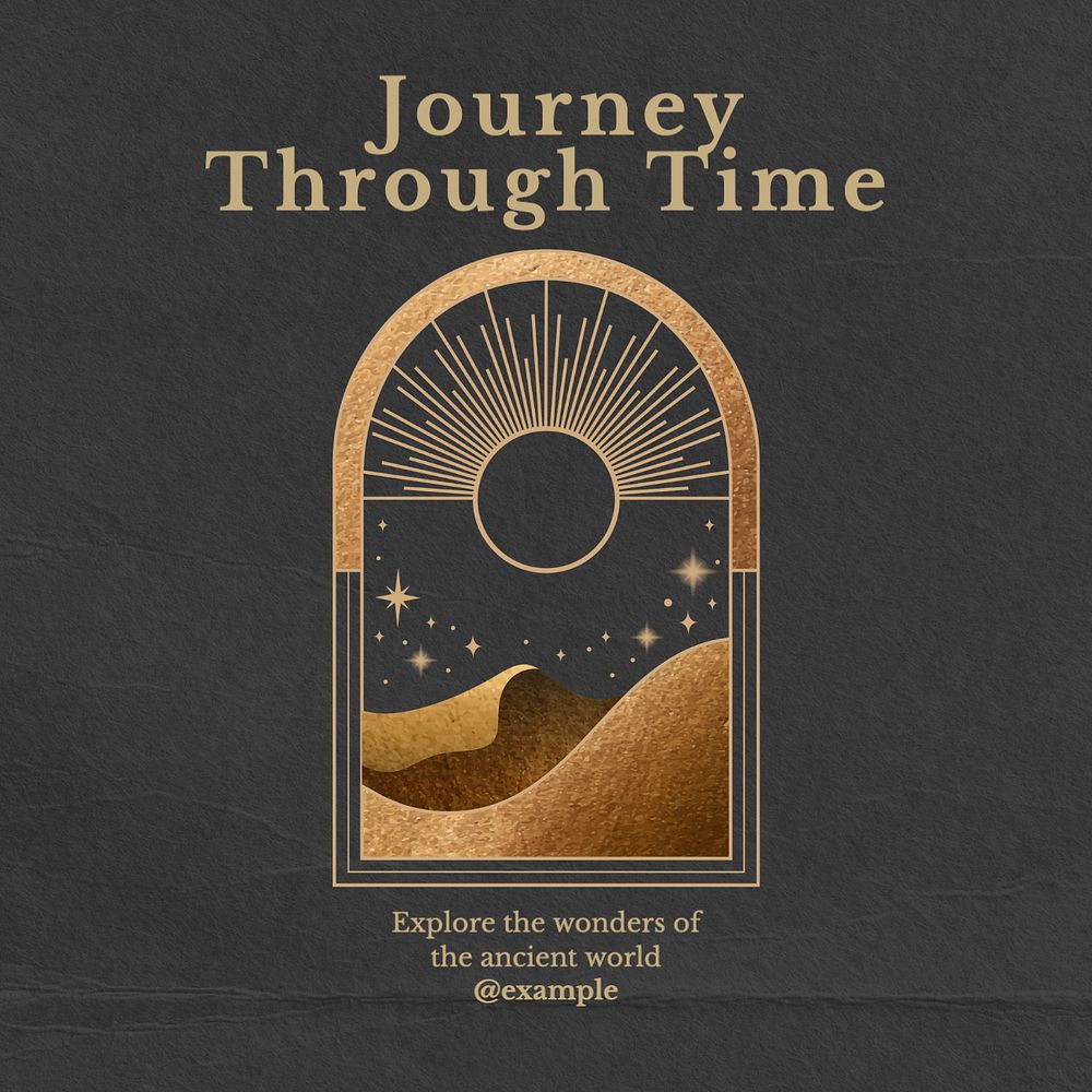 Journey through time Instagram post template, editable text