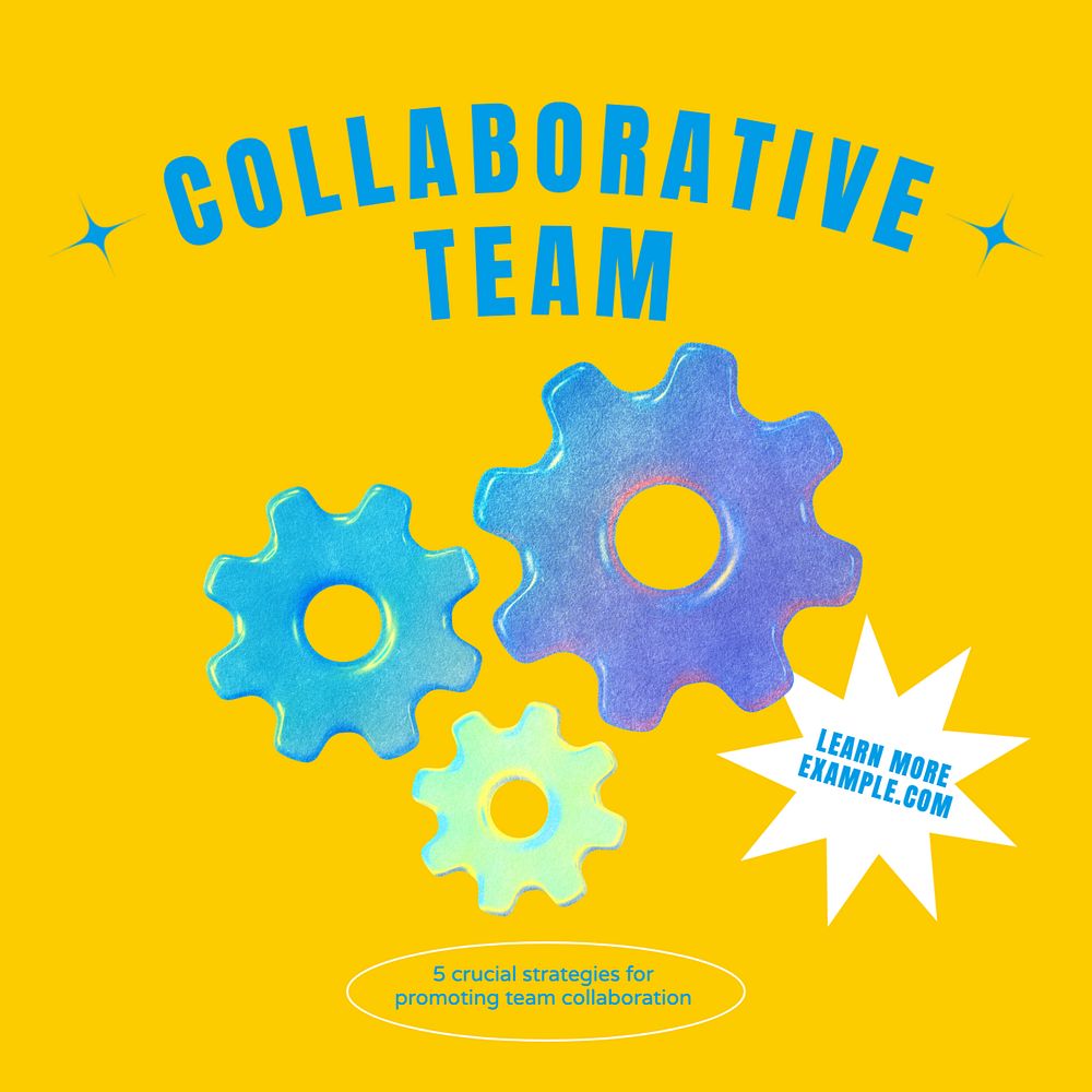 Team collaboration Instagram post template, editable text