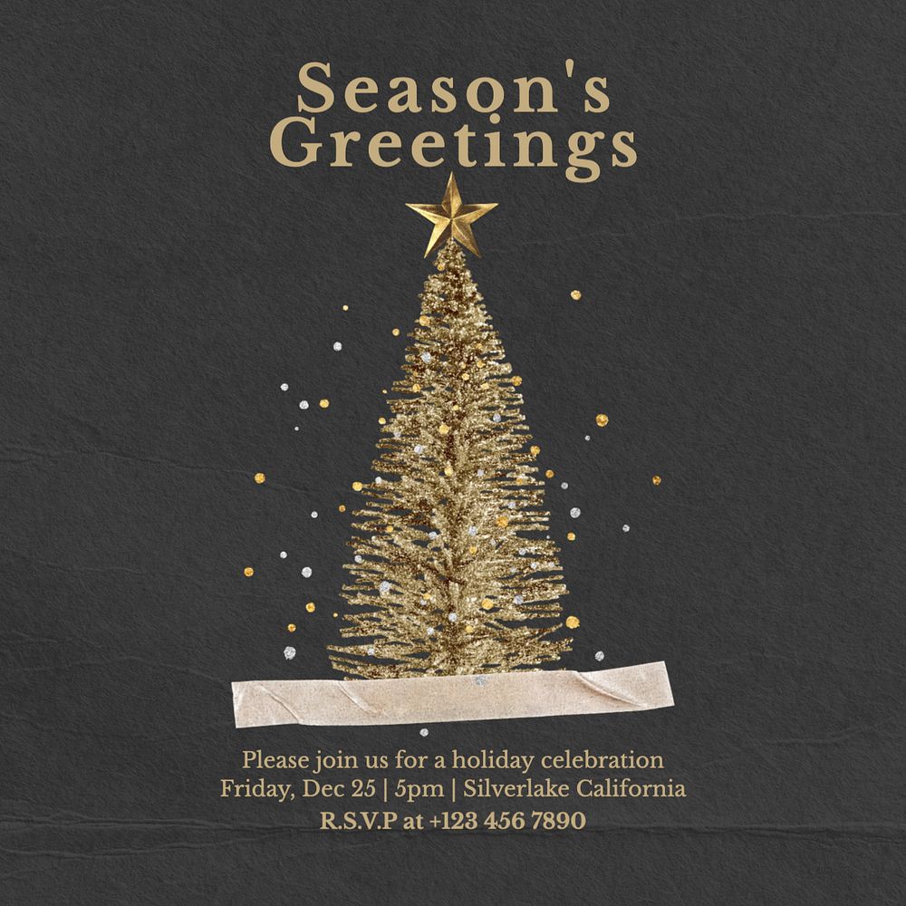 Season's greetings Instagram post template, editable text