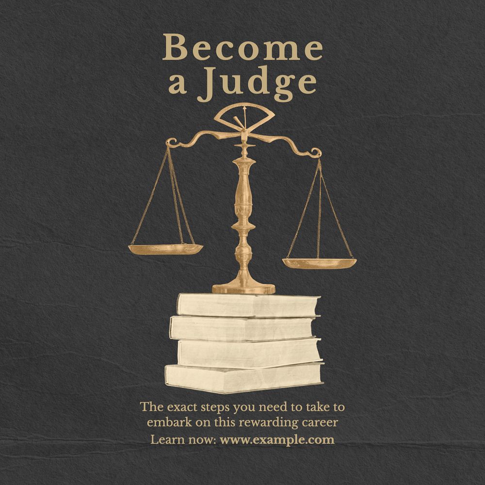 Become a judge Instagram post template, editable text