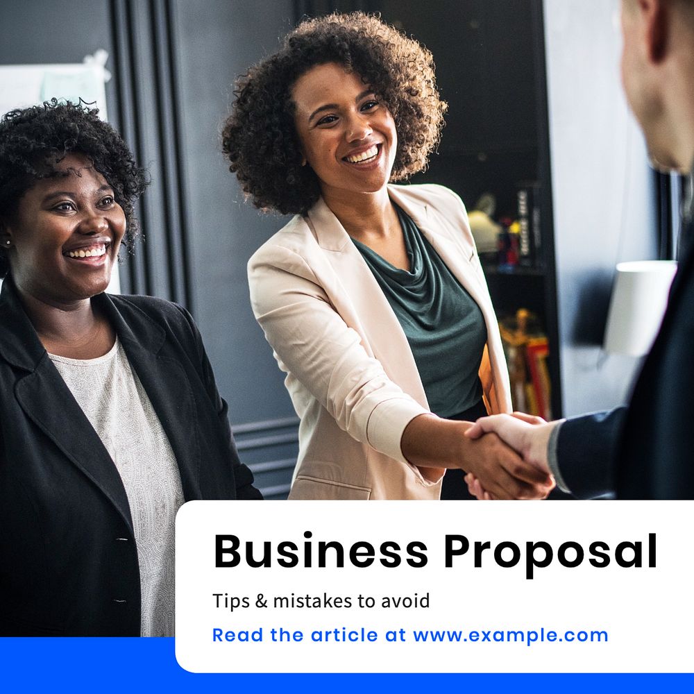 Business proposal Instagram post template, editable text