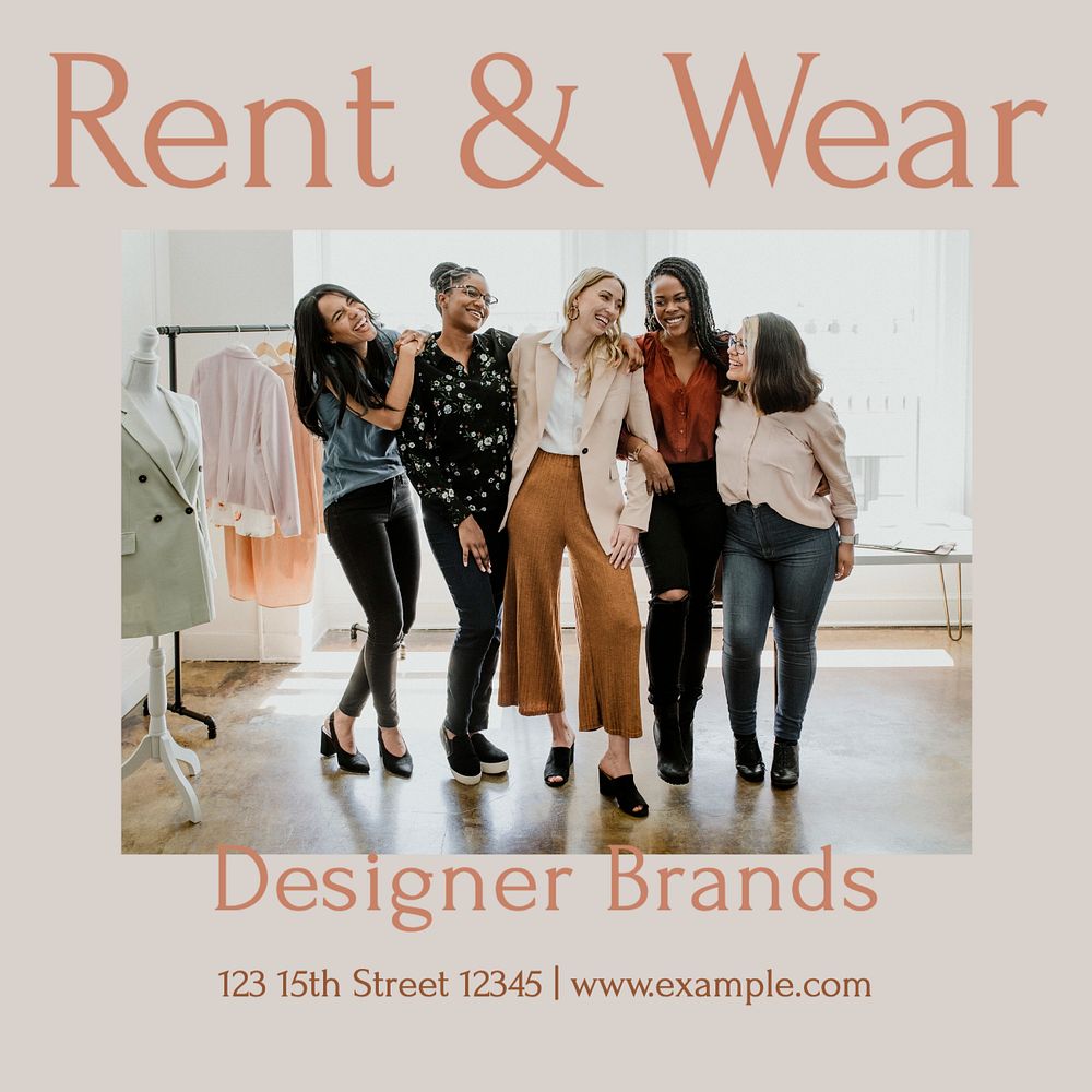 Fashion clothing Instagram post template, editable text