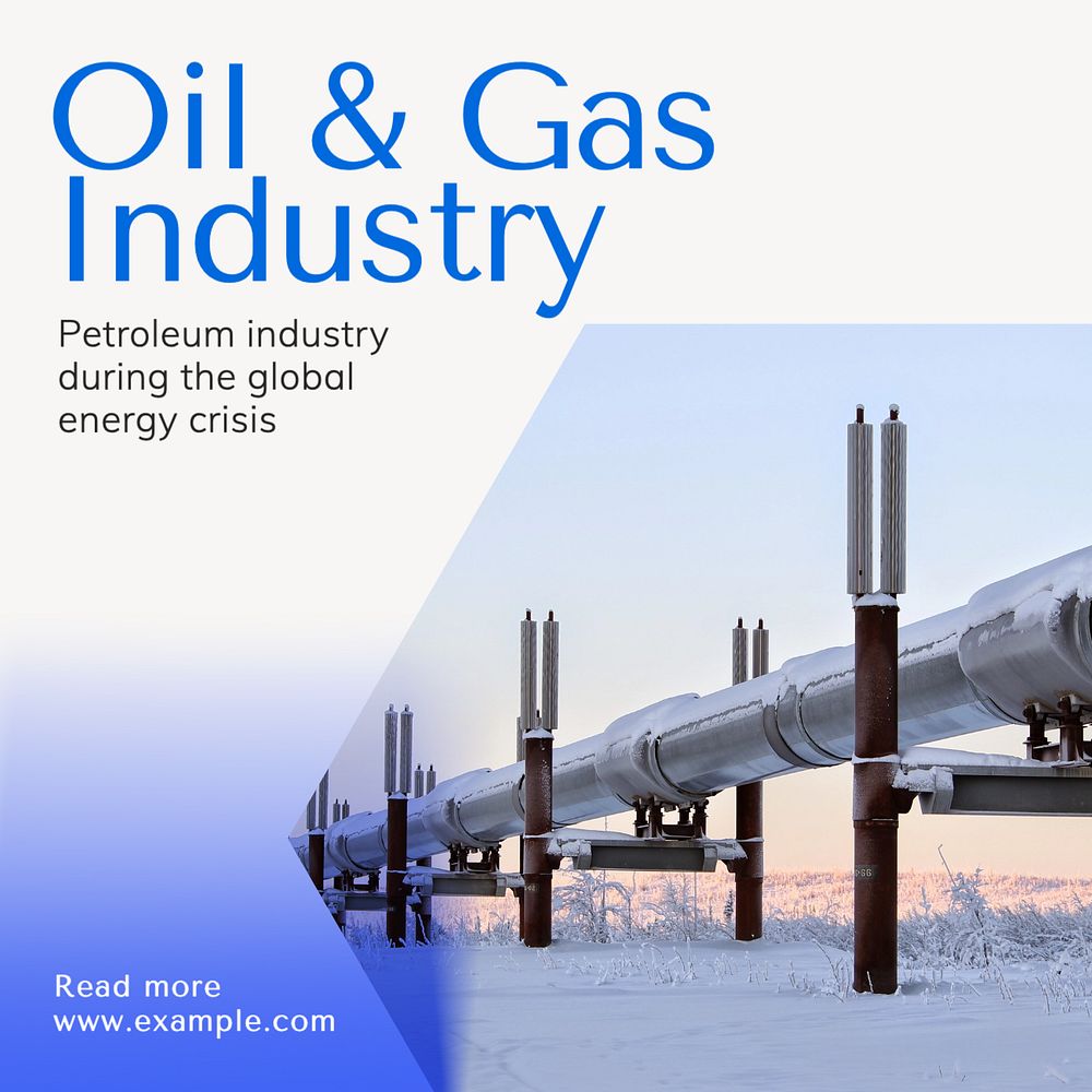 Oil & gas industry Instagram post template, editable text