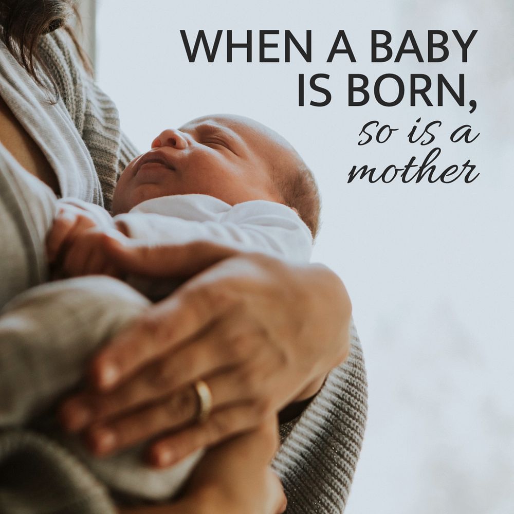 Mother & baby quote  Instagram post template, editable text