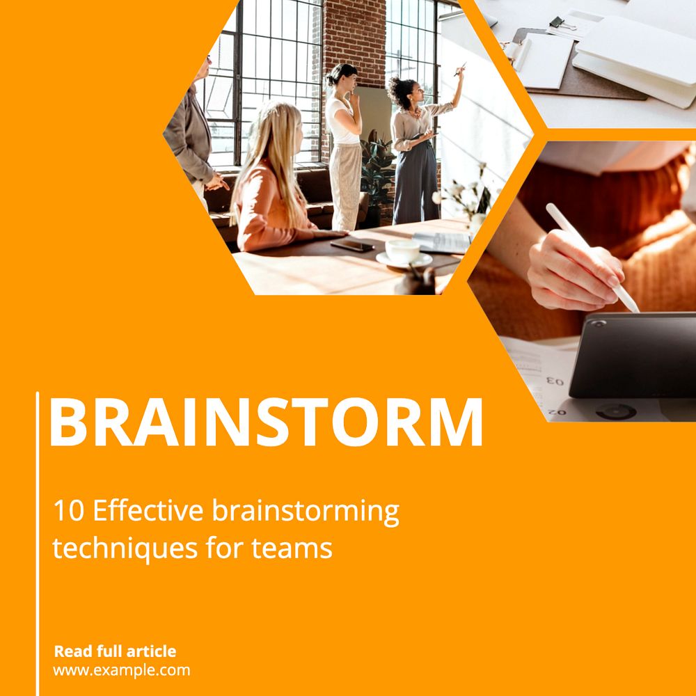 Brainstorm Instagram post template, editable text