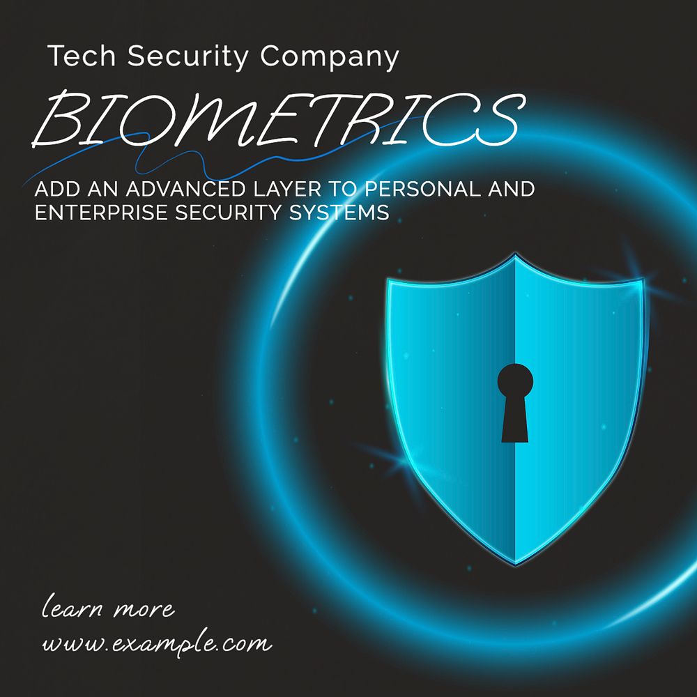 Biometrics Instagram post template, editable text