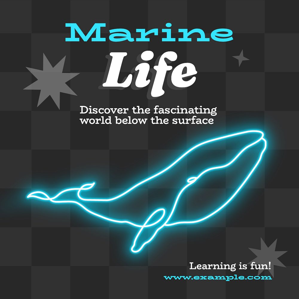 Marine life Instagram post template, editable text