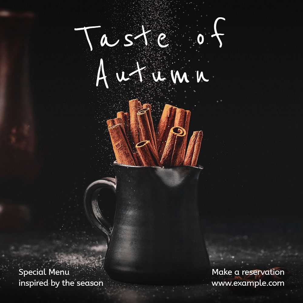 Autumn menu Instagram post template, editable text