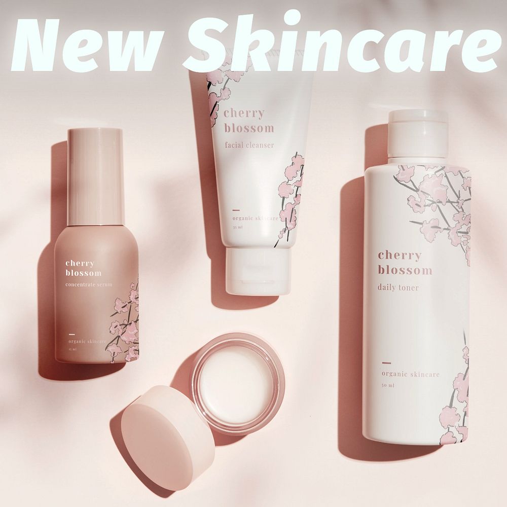 New skincare  Instagram post template, editable text