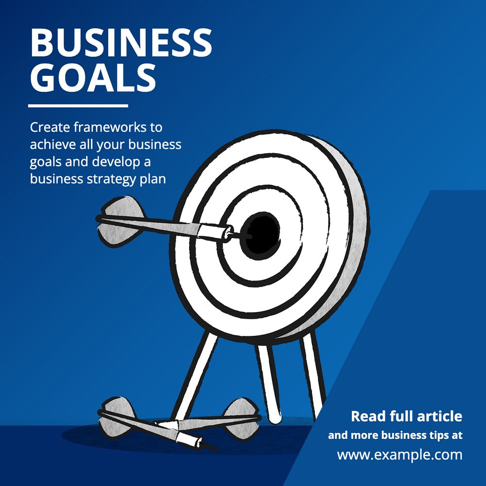 Business goals Instagram post template, editable text