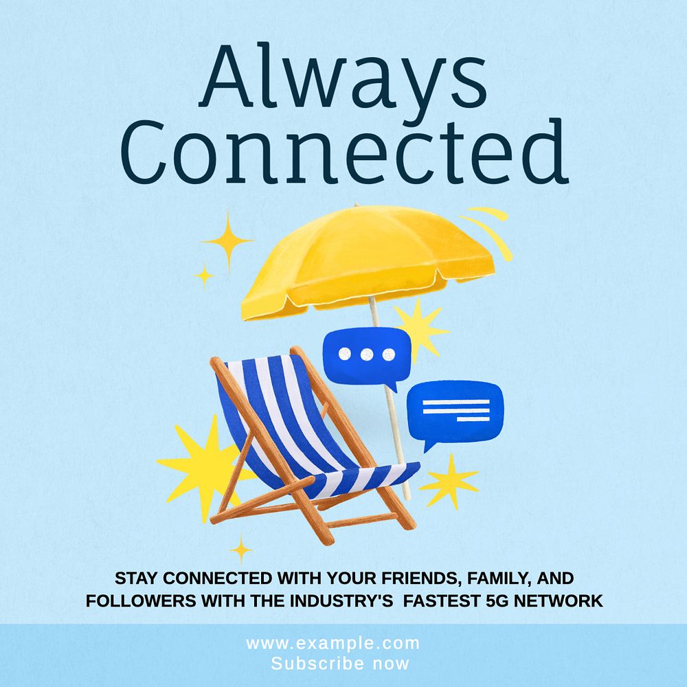 Always connected Instagram post template, editable text