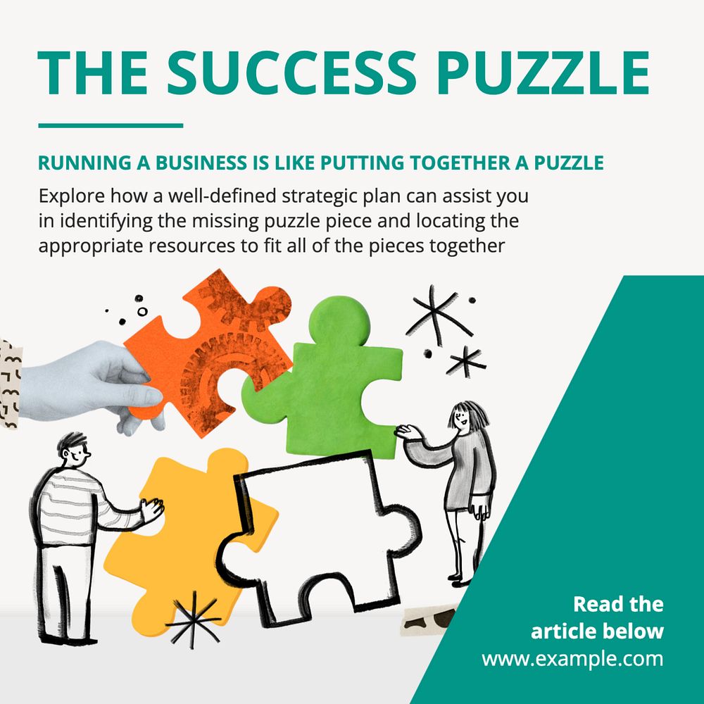 The success puzzle Instagram post template, editable text