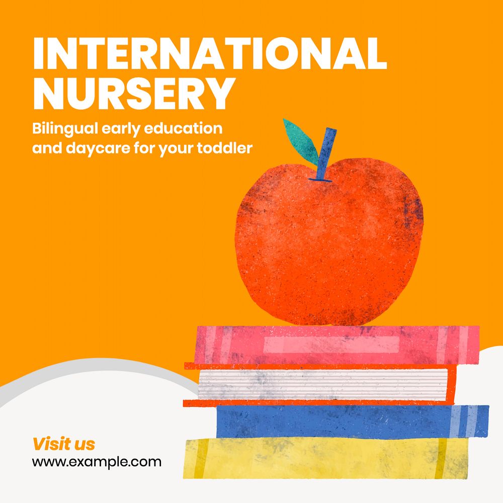 International nursery Instagram post template, editable text