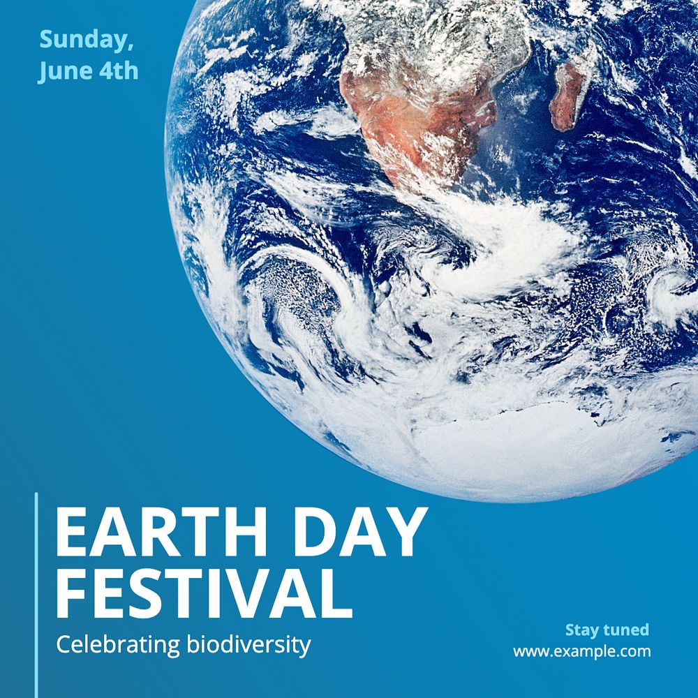 Earth Day Instagram post template, editable text