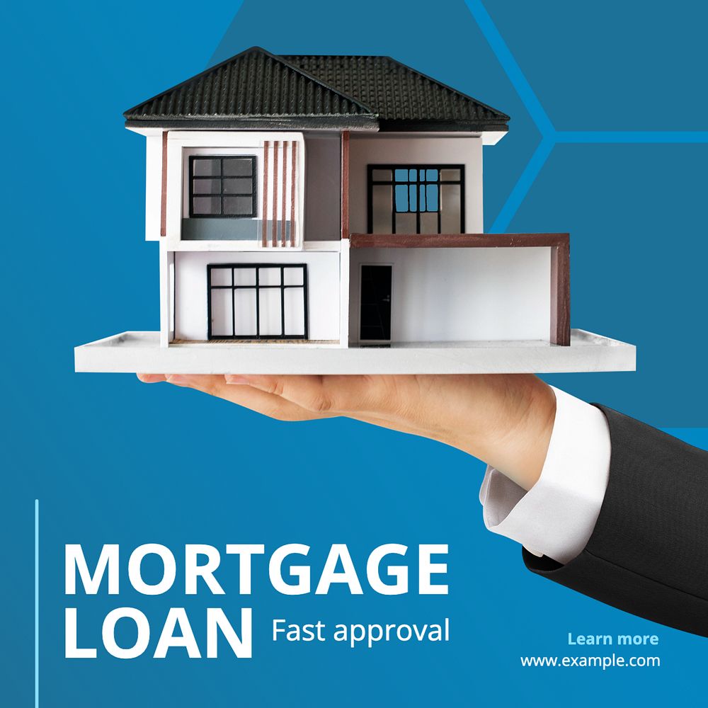 Mortgage loan Instagram post template, editable text