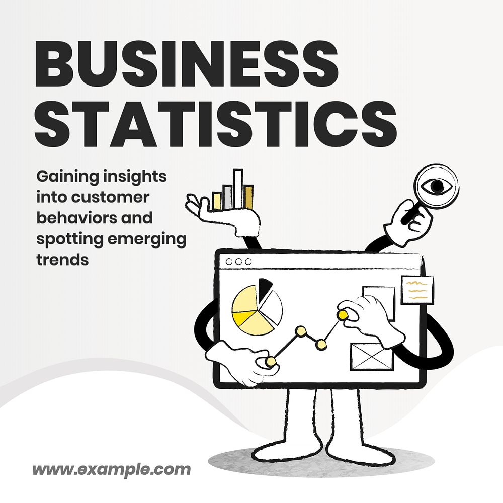 Business statistics Instagram post template, editable text