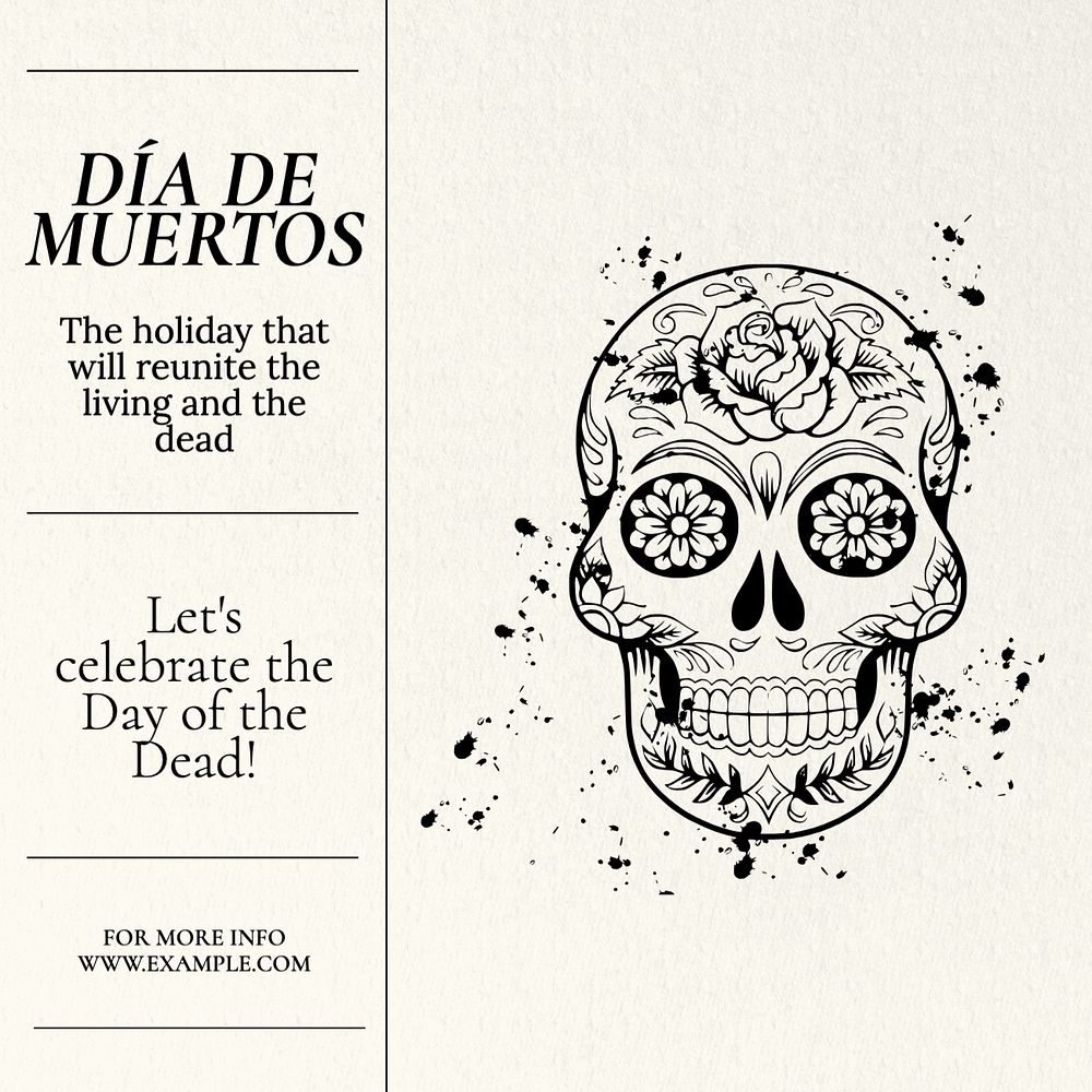 Day of the Dead Instagram post template, editable text