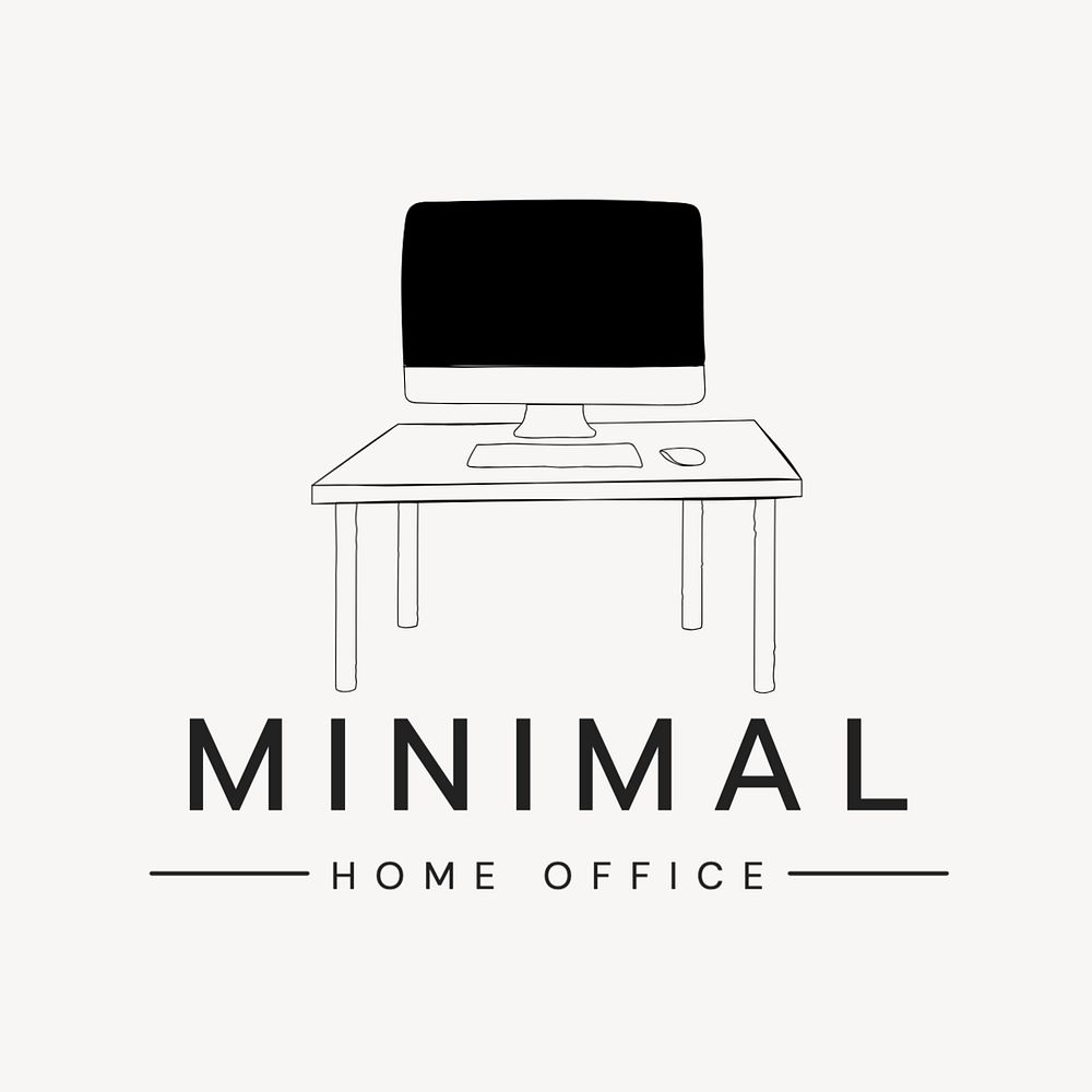 Minimal home office logo template, | Premium Logo Maker - rawpixel