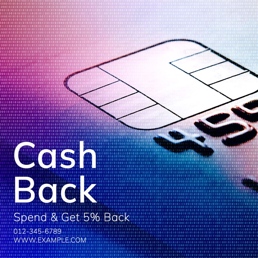 Credit card advertisement  Instagram post template, editable text