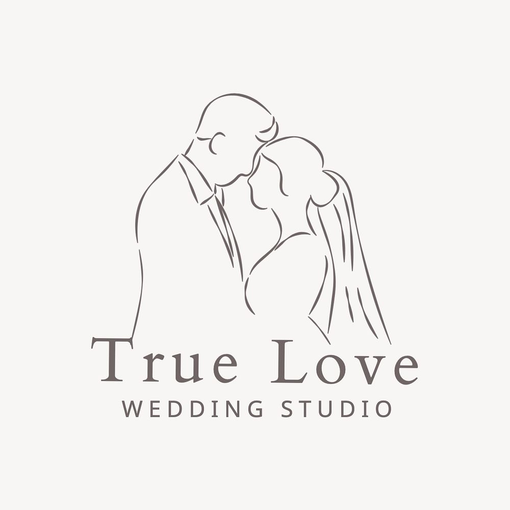 Wedding studio logo template, editable text