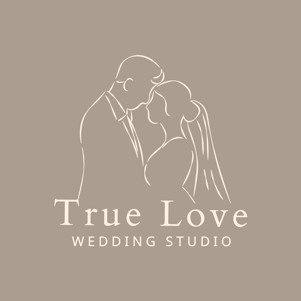 Wedding studio logo template, editable text