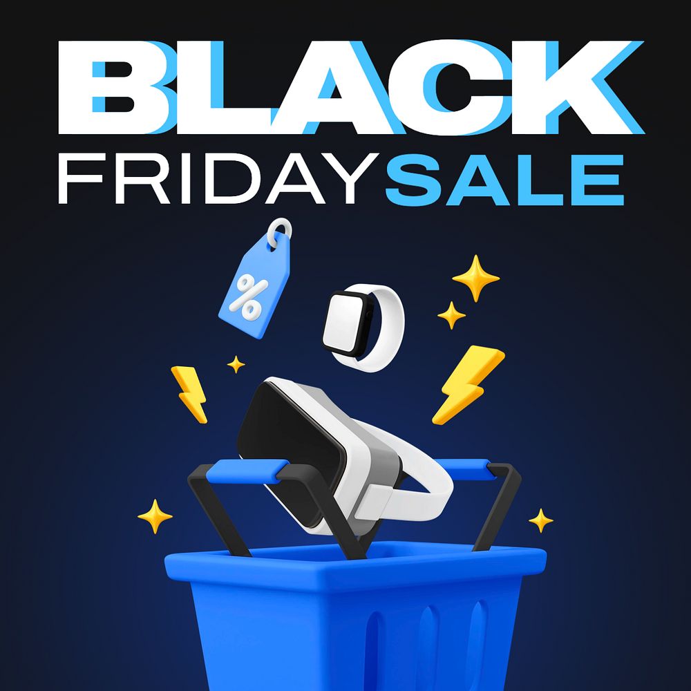 Black Friday sale Instagram post template, editable text