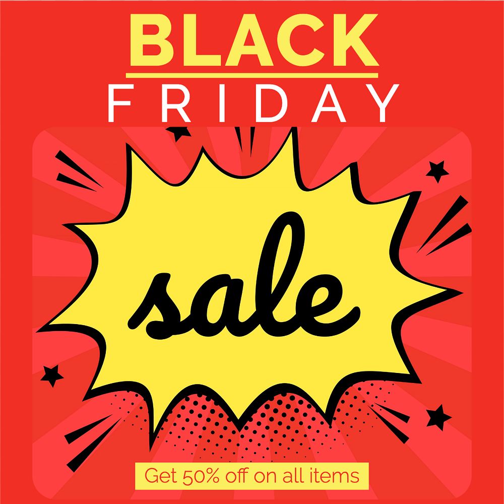 Black Friday Instagram post template, editable text