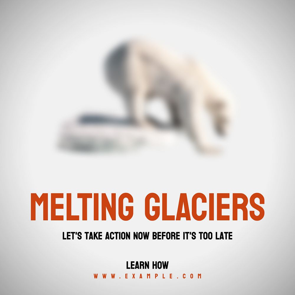 Glacier melt  Instagram post template, editable text