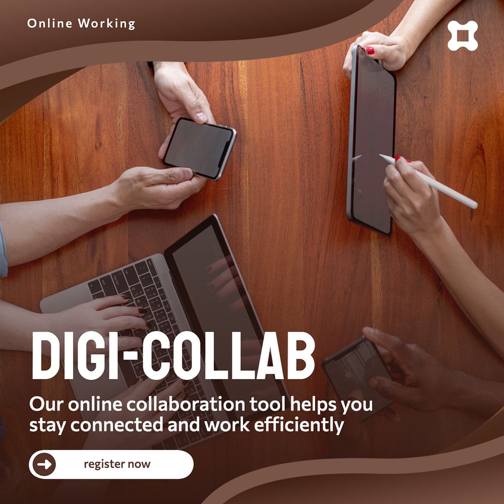 Online collaboration tool Instagram post template, editable text