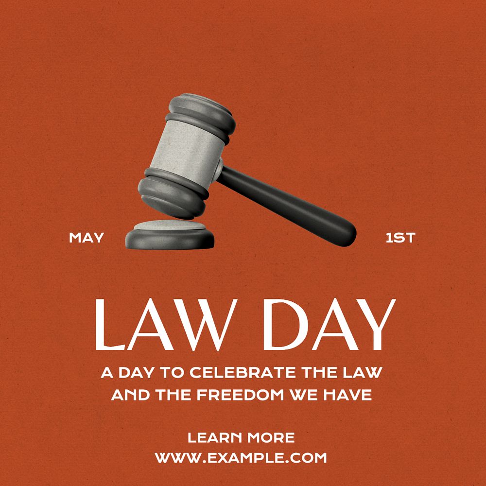 Law day Instagram post template, editable text