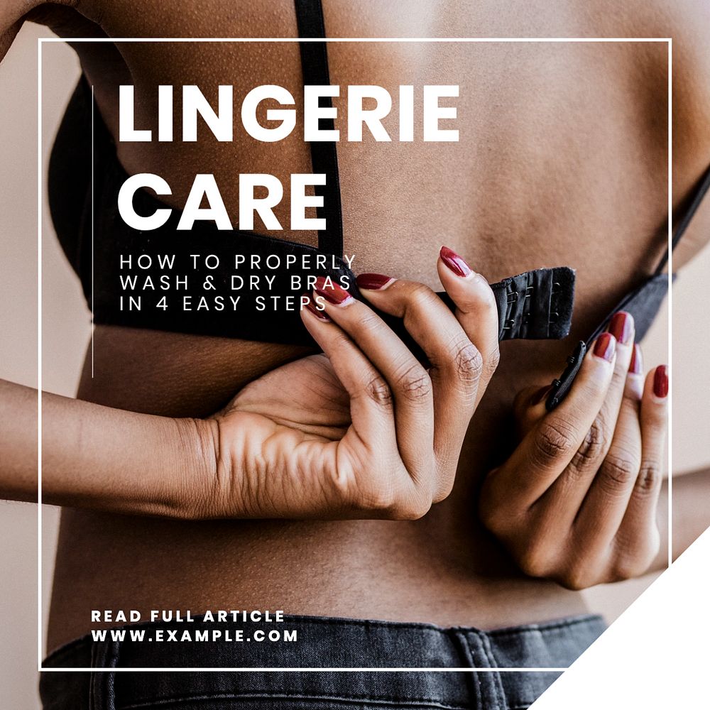 Lingerie care Instagram post template, editable text