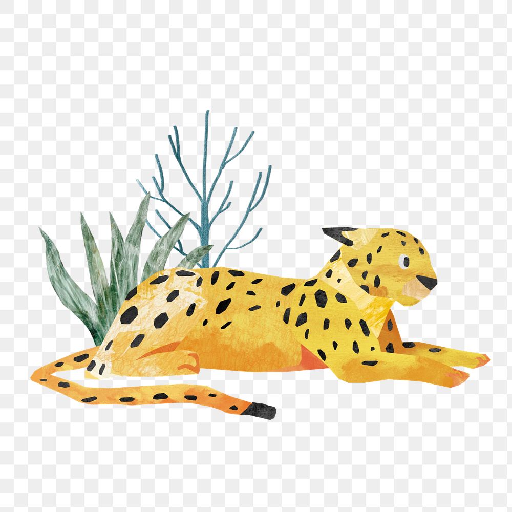 Leopard tiger, animal paper craft, editable design