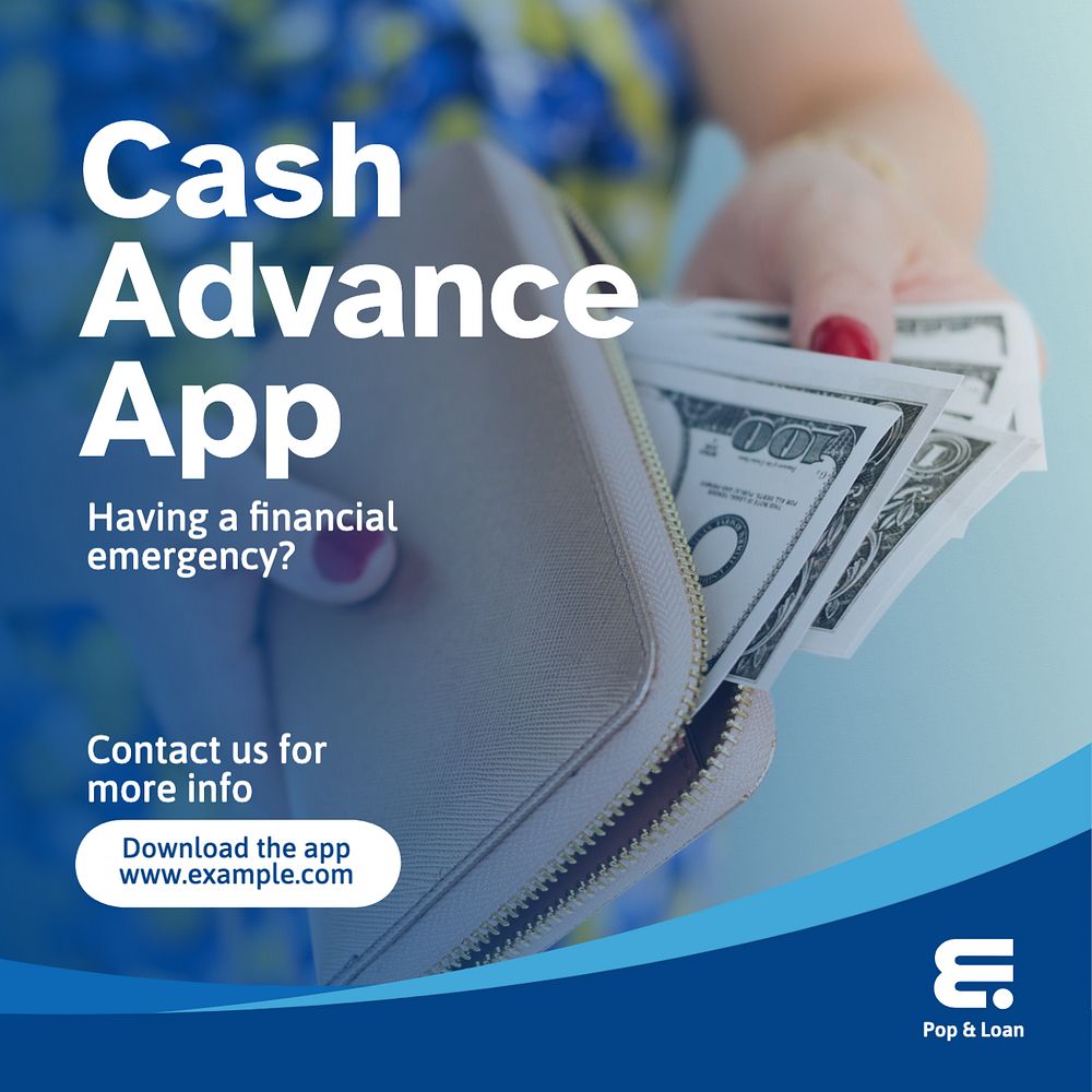 Cash advance Instagram post template, editable text