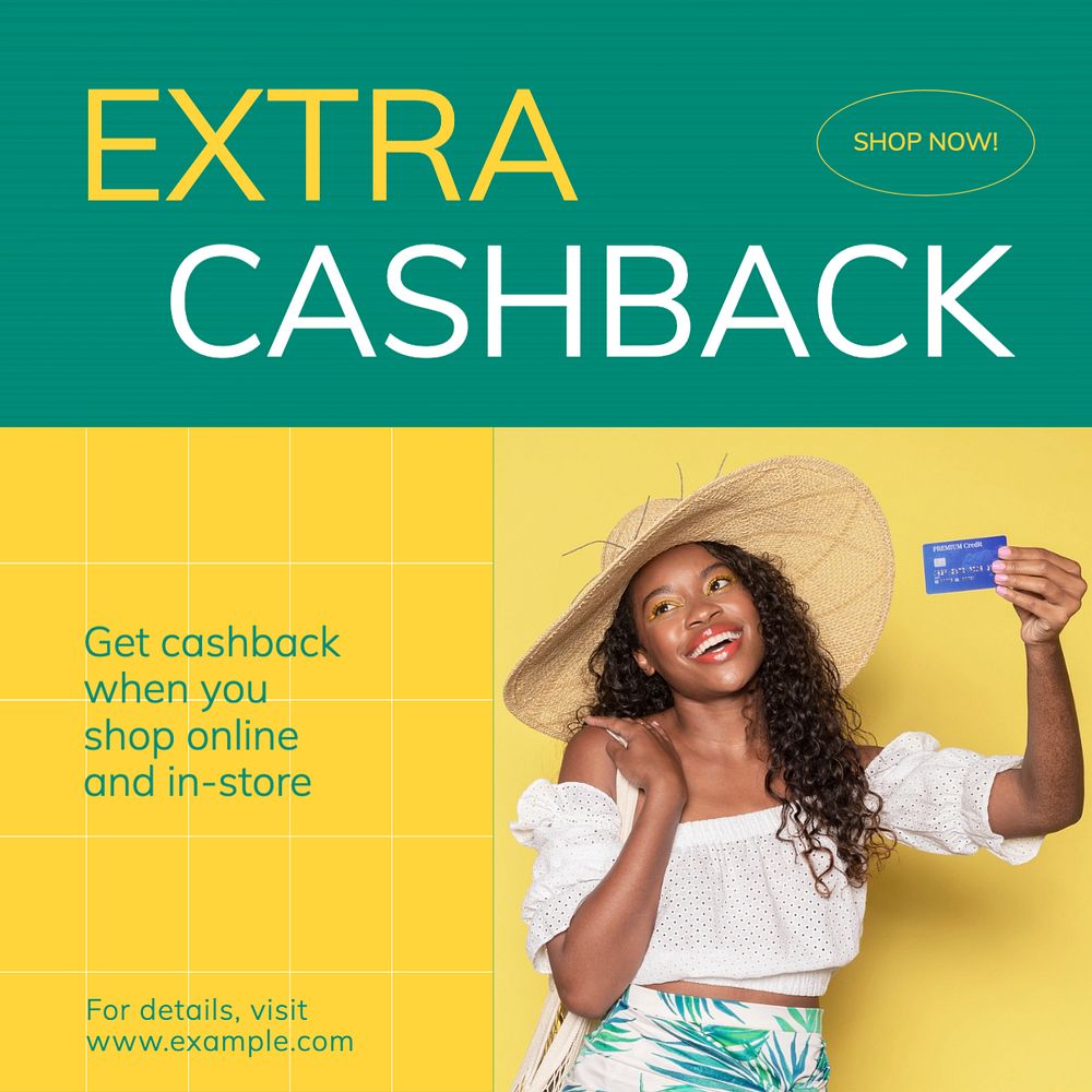 Cashback  Instagram post template, editable text